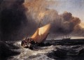 Barcos holandeses Turner en un paisaje marino de Gale